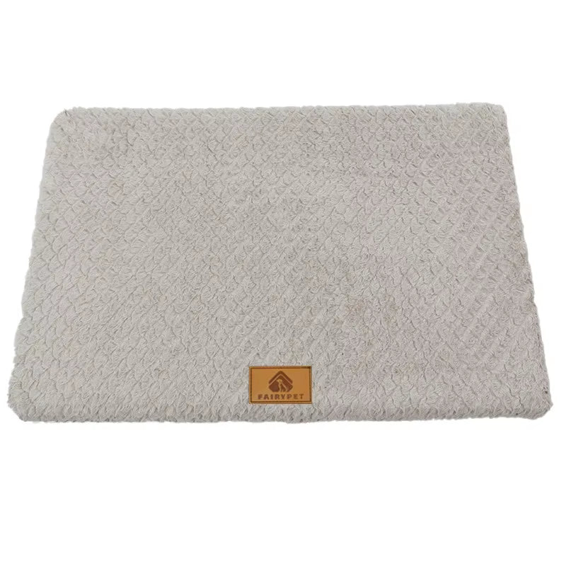 3D Foam Pet Bed with Removable Washable Faux Fur Cover Orthopedic Waterproof Dog Bed for Crate Anti-Slip Bottom Dog Bed